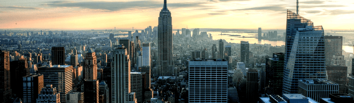A view of the empire state building from above.